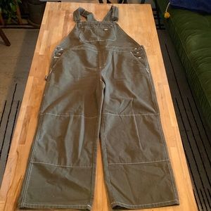 Dickies olive green carpenters overalls great condition XL